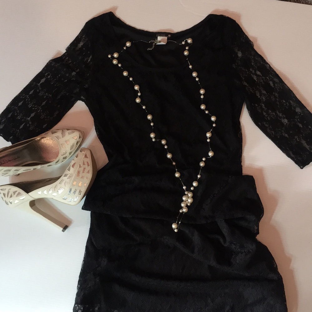 Black Lace Lined Dressed . Size M